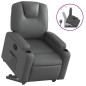 vidaXL Sillón reclinable elevable cuero artificial gris vidaXL Sillón reclinable elevable cuero artificial gris