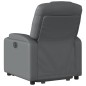 vidaXL Sillón reclinable elevable cuero artificial gris vidaXL Sillón reclinable elevable cuero artificial gris