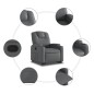 vidaXL Sillón reclinable elevable cuero artificial gris vidaXL Sillón reclinable elevable cuero artificial gris