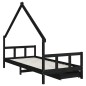 vidaXL Estructura cama infantil y cajones madera pino negro 90x190 cm vidaXL Estructura cama infantil y cajones madera pino negro 90x190 cm