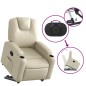 vidaXL Sillón reclinable elevable cuero artificial color crema vidaXL Sillón reclinable elevable cuero artificial color crema
