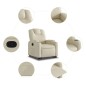 vidaXL Sillón reclinable elevable cuero artificial color crema vidaXL Sillón reclinable elevable cuero artificial color crema