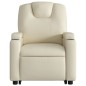 vidaXL Sillón reclinable elevable cuero artificial color crema vidaXL Sillón reclinable elevable cuero artificial color crema