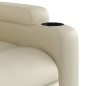 vidaXL Sillón reclinable elevable cuero artificial color crema vidaXL Sillón reclinable elevable cuero artificial color crema