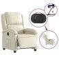 vidaXL Sillón reclinable eléctrico de cuero sintético crema vidaXL Sillón reclinable eléctrico de cuero sintético crema