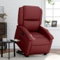 vidaXL Sillón reclinable elevable cuero artificial rojo tinto vidaXL Sillón reclinable elevable cuero artificial rojo tinto