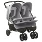 vidaXL Carrito para gemelos de acero gris claro vidaXL Carrito para gemelos de acero gris claro