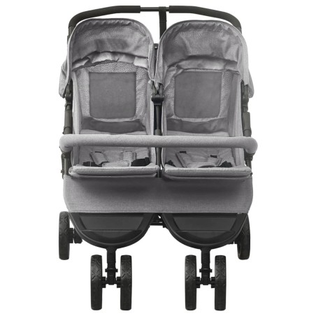 vidaXL Carrito para gemelos de acero gris claro