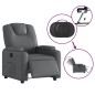 vidaXL Sillón reclinable eléctrico de cuero sintético gris vidaXL Sillón reclinable eléctrico de cuero sintético gris