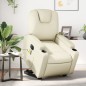 vidaXL Sillón de masaje elevable eléctrico cuero sintético crema vidaXL Sillón de masaje elevable eléctrico cuero sintético crema