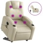 vidaXL Sillón de masaje elevable eléctrico cuero sintético crema vidaXL Sillón de masaje elevable eléctrico cuero sintético crema