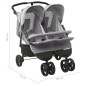vidaXL Carrito para gemelos de acero gris claro vidaXL Carrito para gemelos de acero gris claro
