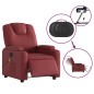 vidaXL Sillón de masaje reclinable de cuero artificial rojo tinto vidaXL Sillón de masaje reclinable de cuero artificial rojo tinto
