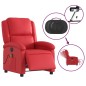vidaXL Sillón de masaje reclinable eléctrico de cuero artificial rojo vidaXL Sillón de masaje reclinable eléctrico de cuero artificial rojo