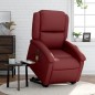 vidaXL Sillón de masaje elevable eléctrico cuero artificial rojo tinto vidaXL Sillón de masaje elevable eléctrico cuero artificial rojo tinto