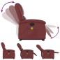 vidaXL Sillón de masaje elevable eléctrico cuero artificial rojo tinto vidaXL Sillón de masaje elevable eléctrico cuero artificial rojo tinto