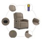 vidaXL Sillón reclinable masaje pie cuero artificial color capuchino vidaXL Sillón reclinable masaje pie cuero artificial color capuchino