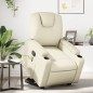 vidaXL Sillón reclinable de masaje de pie cuero artificial color crema vidaXL Sillón reclinable de masaje de pie cuero artificial color crema