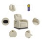 vidaXL Sillón reclinable de masaje de pie cuero artificial color crema vidaXL Sillón reclinable de masaje de pie cuero artificial color crema