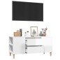 vidaXL Mueble de TV madera contrachapada blanco brillo 102x44,5x50 cm