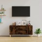 vidaXL Mueble de TV madera contrachapada roble ahumado 102x44,5x50 cm vidaXL Mueble de TV madera contrachapada roble ahumado 102x44,5x50 cm
