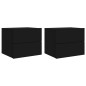 vidaXL Mesitas de noche de pared con luces LED 2 unidades negro vidaXL Mesitas de noche de pared con luces LED 2 unidades negro
