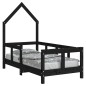 vidaXL Estructura de cama para niños madera de pino negro 70x140 cm vidaXL Estructura de cama para niños madera de pino negro 70x140 cm