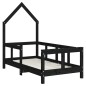 vidaXL Estructura de cama para niños madera de pino negro 70x140 cm vidaXL Estructura de cama para niños madera de pino negro 70x140 cm