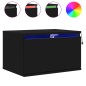 vidaXL Mesitas de noche de pared con luces LED 2 unidades negro vidaXL Mesitas de noche de pared con luces LED 2 unidades negro