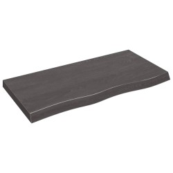 vidaXL Encimera baño madera maciza tratada gris oscuro 100x50x(2-6) cm