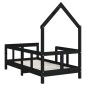 vidaXL Estructura de cama para niños madera de pino negro 70x140 cm vidaXL Estructura de cama para niños madera de pino negro 70x140 cm