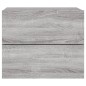 vidaXL Mesita de noche de pared con luces LED gris Sonoma