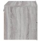vidaXL Mesita de noche de pared con luces LED gris Sonoma