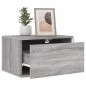 vidaXL Mesita de noche de pared con luces LED gris Sonoma vidaXL Mesita de noche de pared con luces LED gris Sonoma