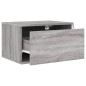 vidaXL Mesita de noche de pared con luces LED gris Sonoma vidaXL Mesita de noche de pared con luces LED gris Sonoma