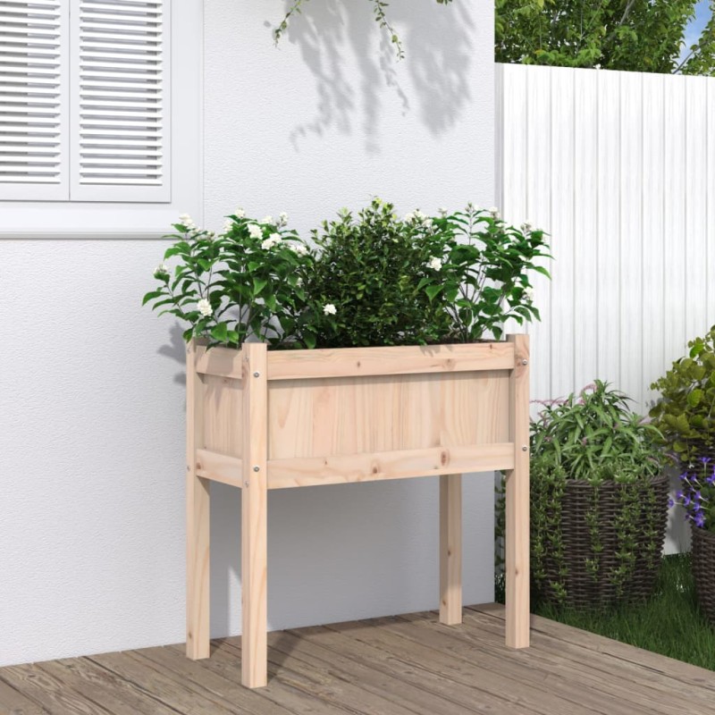 vidaXL Jardinera con patas madera maciza de pino 70x31x70 cm vidaXL Jardinera con patas madera maciza de pino 70x31x70 cm