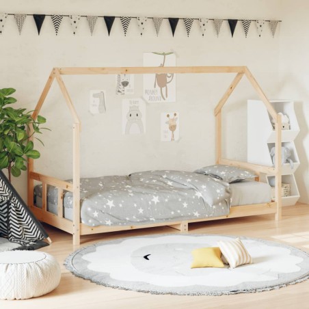 vidaXL Estructura de cama infantil madera maciza de pino 90x190 cm