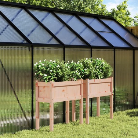 vidaXL Jardineras con patas 2 uds madera maciza de abeto Douglas