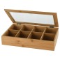 Excellent Houseware Caja de té con 8 compartimentos bambú Excellent Houseware Caja de té con 8 compartimentos bambú