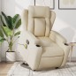 vidaXL Silla de masaje reclinable de pie de tela color crema vidaXL Silla de masaje reclinable de pie de tela color crema