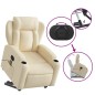 vidaXL Silla de masaje reclinable de pie de tela color crema vidaXL Silla de masaje reclinable de pie de tela color crema