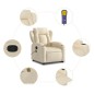 vidaXL Silla de masaje reclinable de pie de tela color crema vidaXL Silla de masaje reclinable de pie de tela color crema