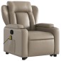 vidaXL Sillón reclinable masaje pie cuero artificial color capuchino vidaXL Sillón reclinable masaje pie cuero artificial color capuchino