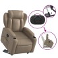 vidaXL Sillón reclinable masaje pie cuero artificial color capuchino vidaXL Sillón reclinable masaje pie cuero artificial color capuchino