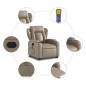 vidaXL Sillón reclinable masaje pie cuero artificial color capuchino vidaXL Sillón reclinable masaje pie cuero artificial color capuchino