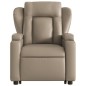 vidaXL Sillón reclinable masaje pie cuero artificial color capuchino vidaXL Sillón reclinable masaje pie cuero artificial color capuchino