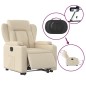 vidaXL Sillón eléctrico reclinable elevable de tela color crema vidaXL Sillón eléctrico reclinable elevable de tela color crema