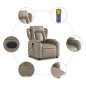 vidaXL Sillón reclinable de masaje eléctrico cuero sintético capuchino vidaXL Sillón reclinable de masaje eléctrico cuero sintético capuchino