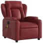 vidaXL Sillón de masaje reclinable de cuero artificial rojo tinto vidaXL Sillón de masaje reclinable de cuero artificial rojo tinto