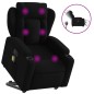 vidaXL Sillón de masaje eléctrico reclinable elevable tela negro vidaXL Sillón de masaje eléctrico reclinable elevable tela negro